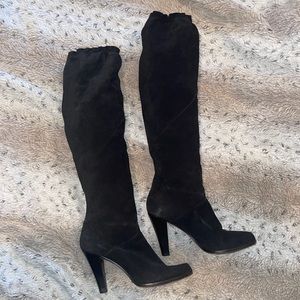 Black Michael Kors over the knee leather boots